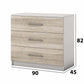 Set dormitor Beta, alb / sonoma, dulap 120 cm, pat 140x200 cm, 2 noptiere, comoda - La Cucu