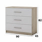 Set dormitor beta, sonoma / alb, dulap 120 cm, pat 140x200 cm, 2 noptiere, comoda - La Cucu