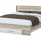 Set dormitor beta, sonoma / alb, dulap 120 cm, pat 140x200 cm, 2 noptiere, comoda - La Cucu