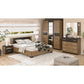 Set dormitor Veronika, dulap 150 cm, pat 160×200 cm, 2 noptiere, comoda