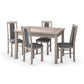 Set masa extensibila 120x150cm cu 4 scaune tapitate, mb-13 max5 si s-37 boss7 s11, sonoma, lemn masiv de fag, stofa