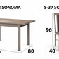 Set masa extensibila 120x150cm cu 4 scaune tapitate, mb-13 max5 si s-37 boss7 s11, sonoma, lemn masiv de fag, stofa