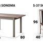 Set masa extensibila 120x150cm cu 4 scaune tapitate, mb-13 max5 si s-37 boss7 s6, sonoma, lemn masiv de fag, stofa