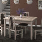 Set masa extensibila 120x150cm cu 4 scaune tapitate, mb-13 max5 si s-37 boss7 s6, sonoma, lemn masiv de fag, stofa
