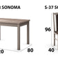 Set masa extensibila 120x150cm cu 4 scaune tapitate, mb-13 max5 si s-37 boss7 s6, sonoma, lemn masiv de fag, stofa