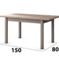 Set masa extensibila 120x150cm cu 4 scaune tapitate, mb-13 max5 si s-37 boss7 s6, sonoma, lemn masiv de fag, stofa