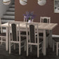 Set masa extensibila 120x150cm cu 6 scaune tapitate, mb-13 max5 si s-37 boss7 s6, sonoma, lemn masiv de fag, stofa
