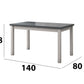 Set masa extensibila 140-180x80 cm cu 4 scaune tapitate, mb-21 modena1 si s-38 boss10 b11, alb/grafit, lemn masiv de fag, stofa