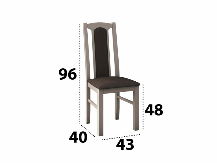 Set masa extensibila 160x200cm cu 4 scaune tapitate, mb-12 venus1 si s-37 boss7 s6, sonoma, lemn masiv de fag, stofa