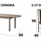 Set masa extensibila 160x200cm cu 4 scaune tapitate, mb-12 venus1 si s-37 boss7 s6, sonoma, lemn masiv de fag, stofa
