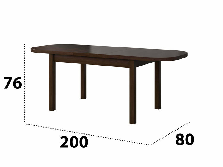 Set masa extensibila 160x200cm cu 6 scaune tapitate, mb-12 venus1 si s-37 boss7 30B, nuc, lemn masiv de fag, stofa