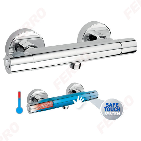 Trinity - Baterie termostatata perete dus, crom