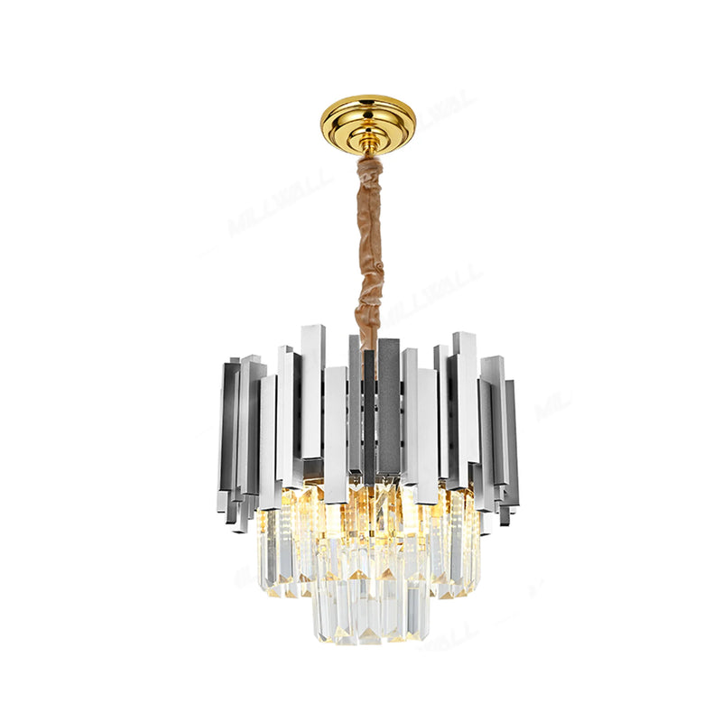 Candelabru Cristal BLOIS Nobile 5xE14, Diametru 40cm, Argintiu, Inaltime Reglabila-2