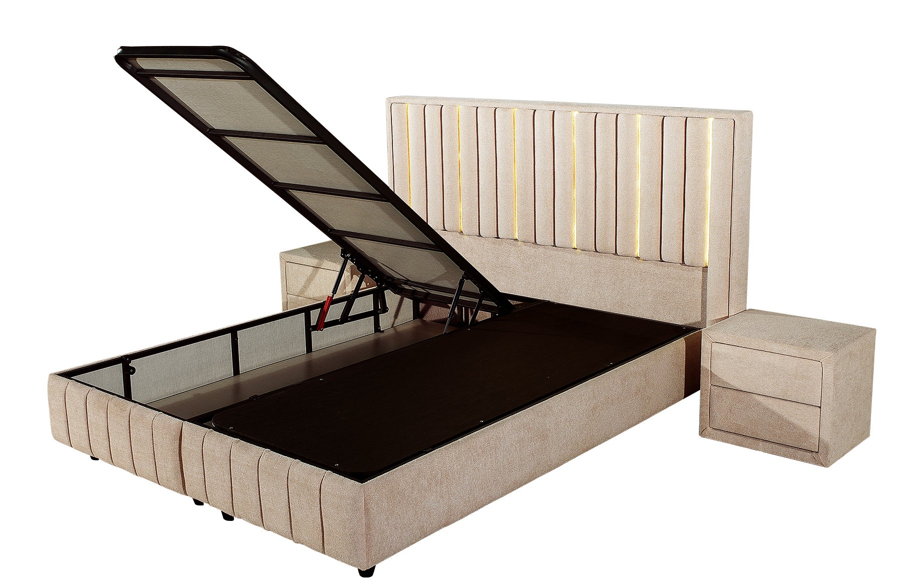 PAT VELORIA 160X200 CAPPUCINO - SOMIERA METALICA RABATABILA SI SALTEA