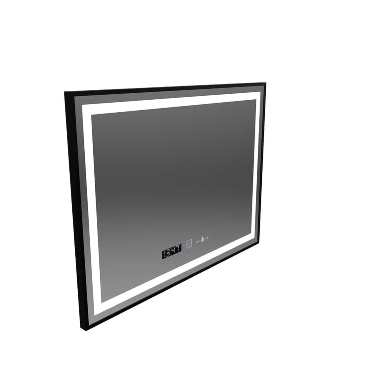 Oglinda LED Rectangulara, 80x60cm, Verite Majeste Noir Motion Glow Marcello, Sistem Dezaburire, Ceas & Termometru, Dimabila