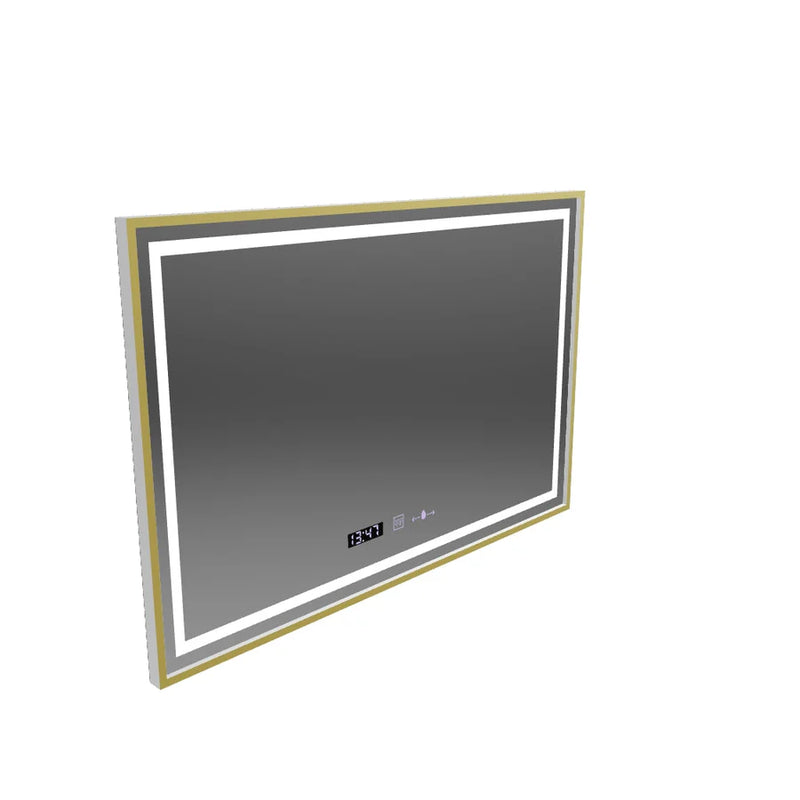 Oglinda LED Rectangulara, 120x80cm, Verite Royale Gold MotionGlow Marcello, Sistem Dezaburire, Ceas & Termometru, Dimabila-7