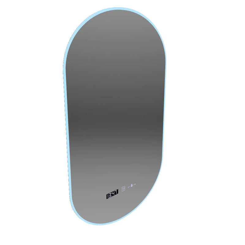 Oglinda LED Ovala, 50x80cm, Lucia Senzor Marcello, Sistem Dezaburire, Ceas & Termometru, Dimabila-6
