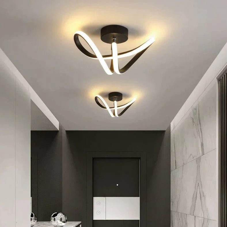 Lustra LED VERTEX Pulse, 24W, Ondulata, Lumina Rece/Calda/Neutra, Negru-1
