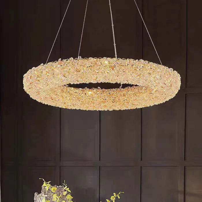 Candelabru Cristal PRAGA Magno, 33W, Lumina Calda/Rece/Neutra, Diametru 55cm, Auriu, Inaltime Reglabila-3