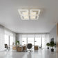 Lustra LED cu telecomanda SUSAN 96W, 4 Patrate, lumina Rece/Calda/Neutra, Dimabila, Alb