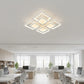 Lustra LED cu telecomanda SUSAN 96W, 4 Patrate, lumina Rece/Calda/Neutra, Dimabila, Alb