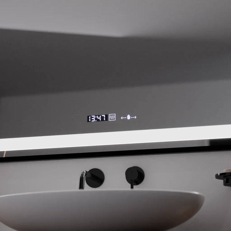 Oglinda LED Rectangulara, 100x65cm, Verite Majeste Noir Motion Glow Marcello, Sistem Dezaburire, Ceas & Termometru, Dimabila-5