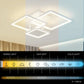 Lustra LED cu telecomanda ZOE, 60W, 3 Patrate, lumina Rece/Calda/Neutra, Dimabila, Alb