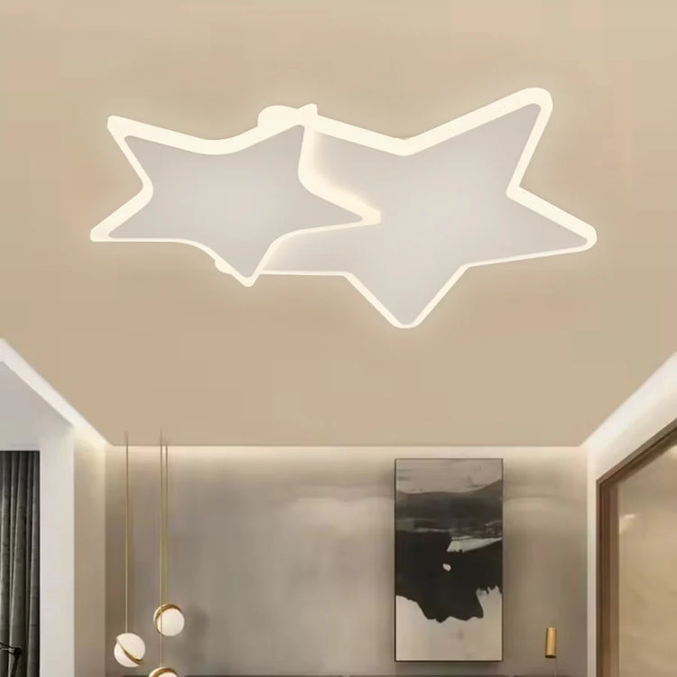 Lustra LED cu telecomanda 41W, Stele, lumina Rece/Calda/Neutra, Dimabila, Alb