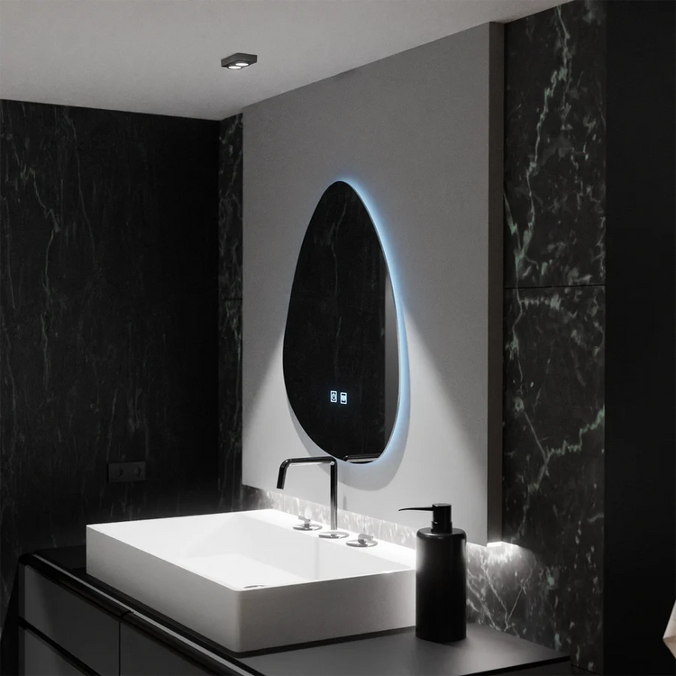 Oglinda LED Organica 80x60cm, Fluido Touch, Sistem Dezaburire, Dimabila