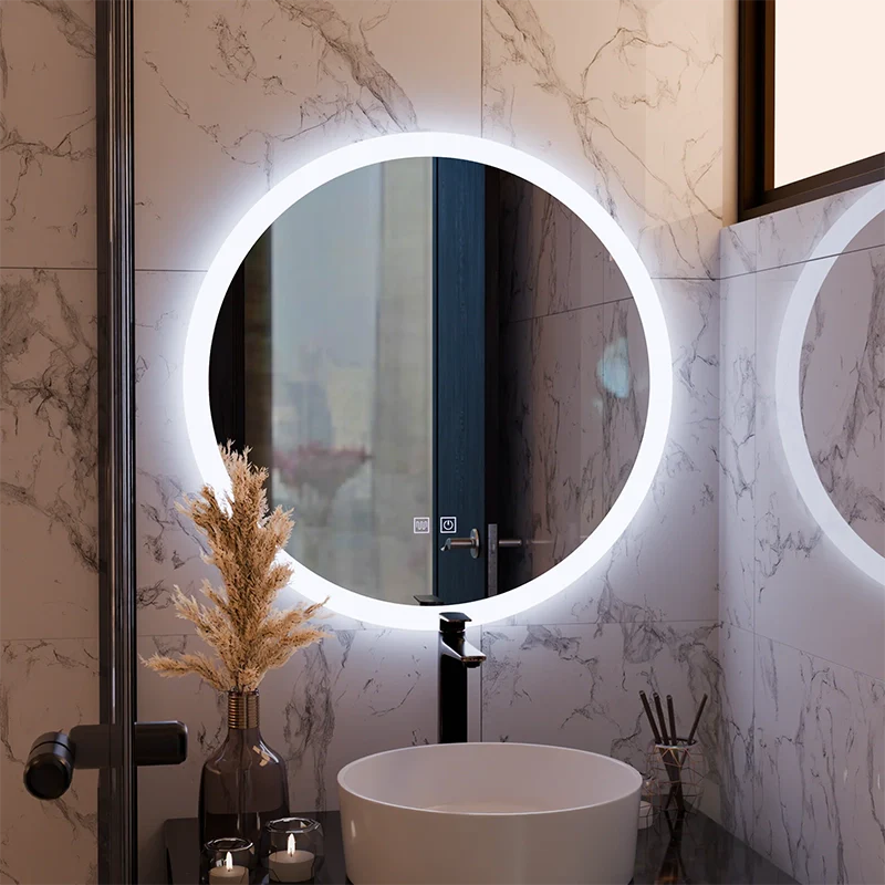 Oglinda LED Rotunda, 60cm, Noxia Touch, Sistem Dezaburire, Dimabila-1