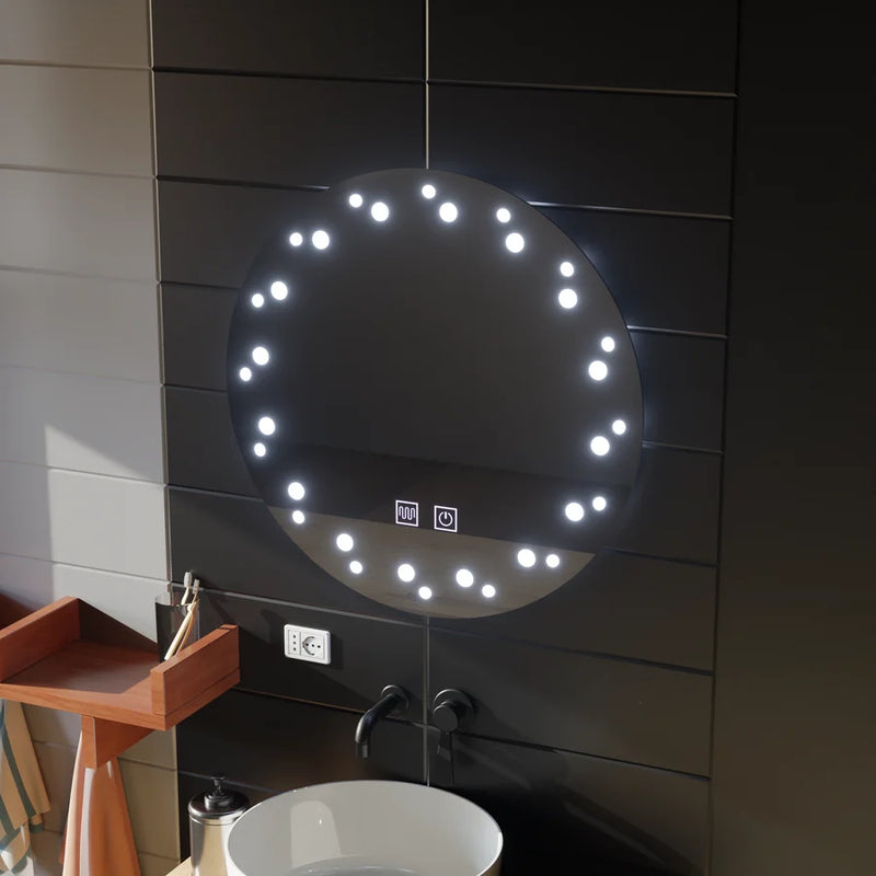 Oglinda LED Touch Ivory, Sistem Dezaburire, Diametru 60cm, Lumina Rece 6000K-6