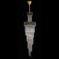 Candelabru Cristal CC900/700X2200, 34xE14, Diametru 70cm, Inaltime 220cm, Auriu Lucios si Negru, Inaltime Reglabila, Design Elegant