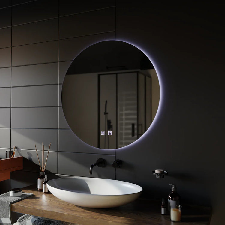 Oglinda LED Rotunda, 60cm, Isolda,Touch, Sistem Dezaburire, Lumina Rece 6000k