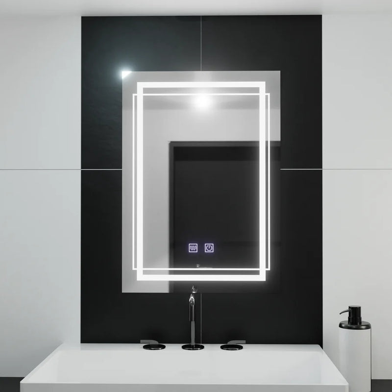 Oglinda LED Rectangulara, 60x80cm, KOVEN Touch, Lumina Rece, Sistem Dezaburire,Dimabila-3