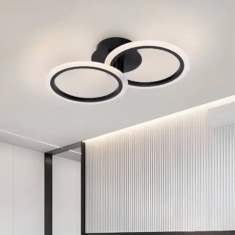 Lustra LED cu telecomanda BETTY 27W, 2 Cercuri, lumina Rece/Calda/Neutra, Dimabila, Negru-2