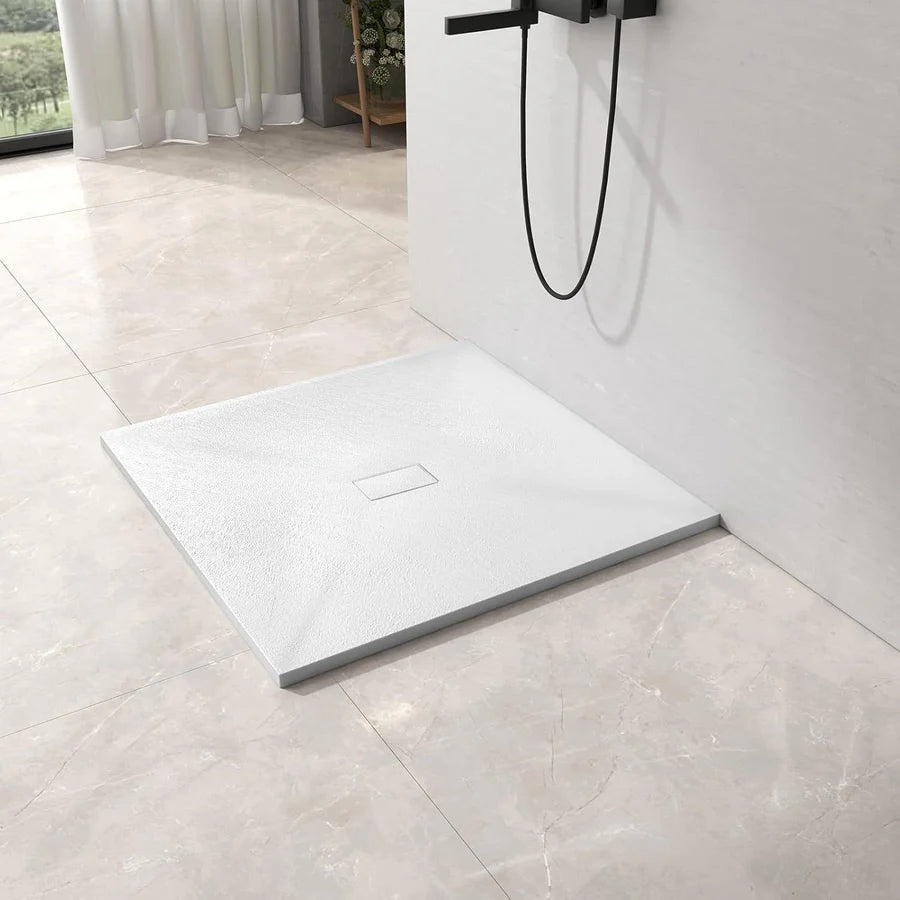 Cadita de dus patrata 90x90 cm, slim 3 cm, alb lucios