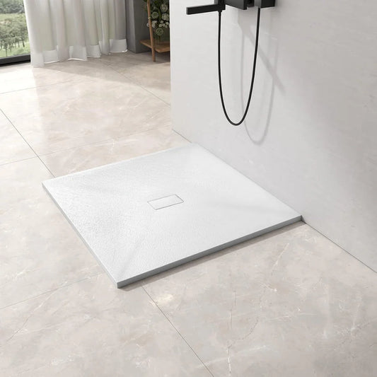 Cadita de dus patrata 90x90 cm, slim 3 cm, alb lucios