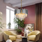 Candelabru Cristal BLOIS Eleganza 8xE14, Diametru 48 cm, Argintiu, Inaltime Reglabila