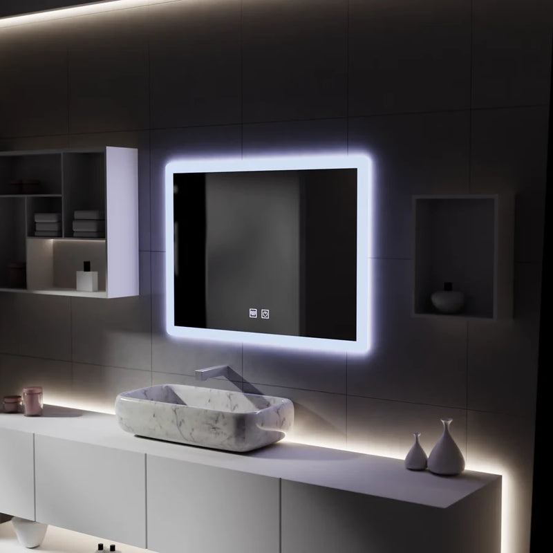 Oglinda LED Rentagulara, 80x60cm, Touch VENERA , Sistem Dezaburire,Dimabila-1
