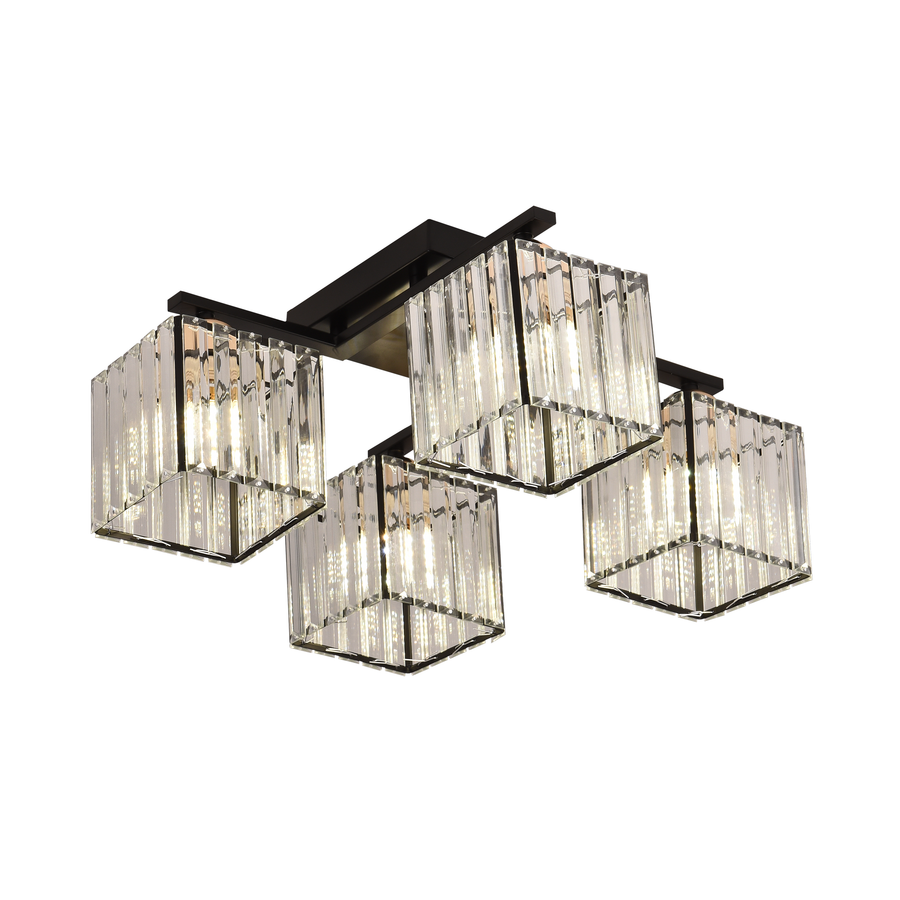 Lustra Georgiana, LC111/4BK, 4x E27, Negru, Metal