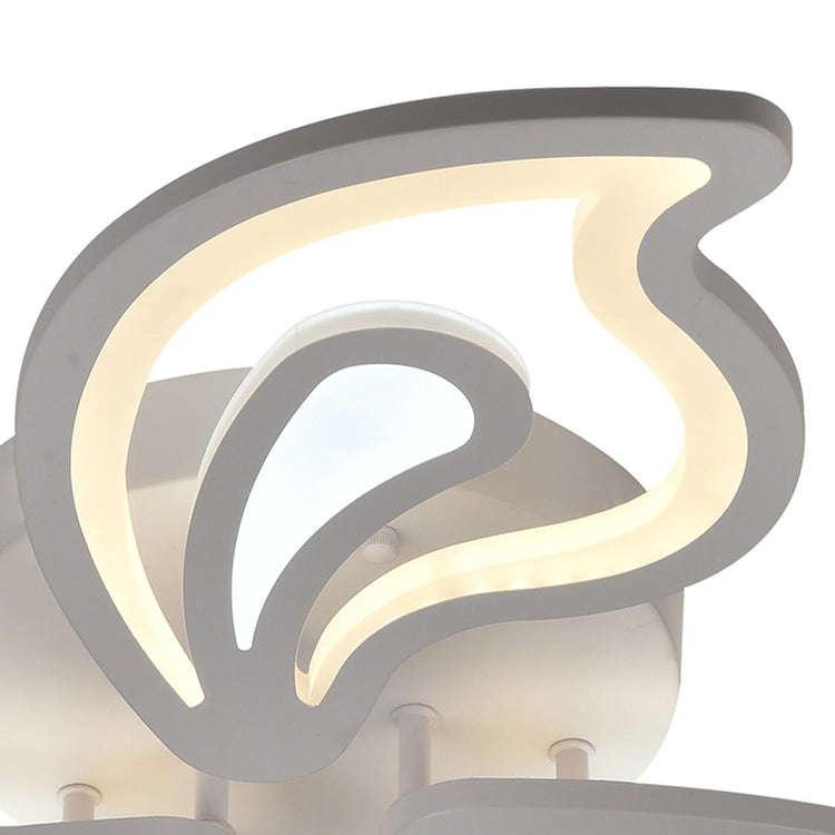 Lustra LED cu telecomanda GLORIOSA 96W, 5 Petale, lumina Rece/Calda/Neutra, Dimabila, Alb