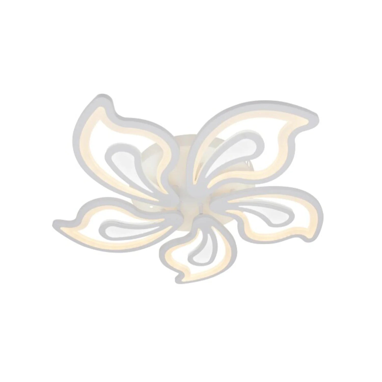 Lustra LED cu telecomanda GLORIOSA 96W, 5 Petale, lumina Rece/Calda/Neutra, Dimabila, Alb