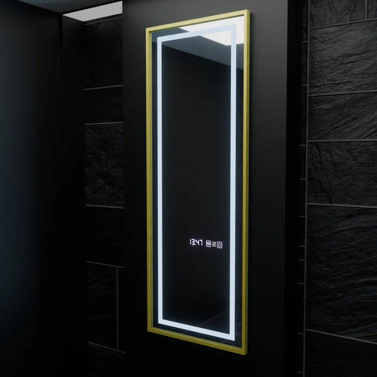 Oglinda LED Rectangulara, 45x140cm, Elena Senzor Radar Marcello, Sistem Dezaburire, Ceas & Termometru, Dimabila, Dressing Couture