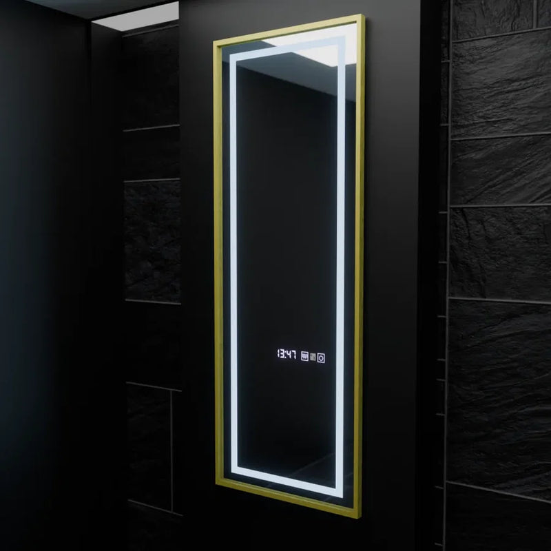 Oglinda LED Rectangulara, 45x140cm, Elena Senzor Radar Marcello, Sistem Dezaburire, Ceas & Termometru, Dimabila, Dressing Couture-5