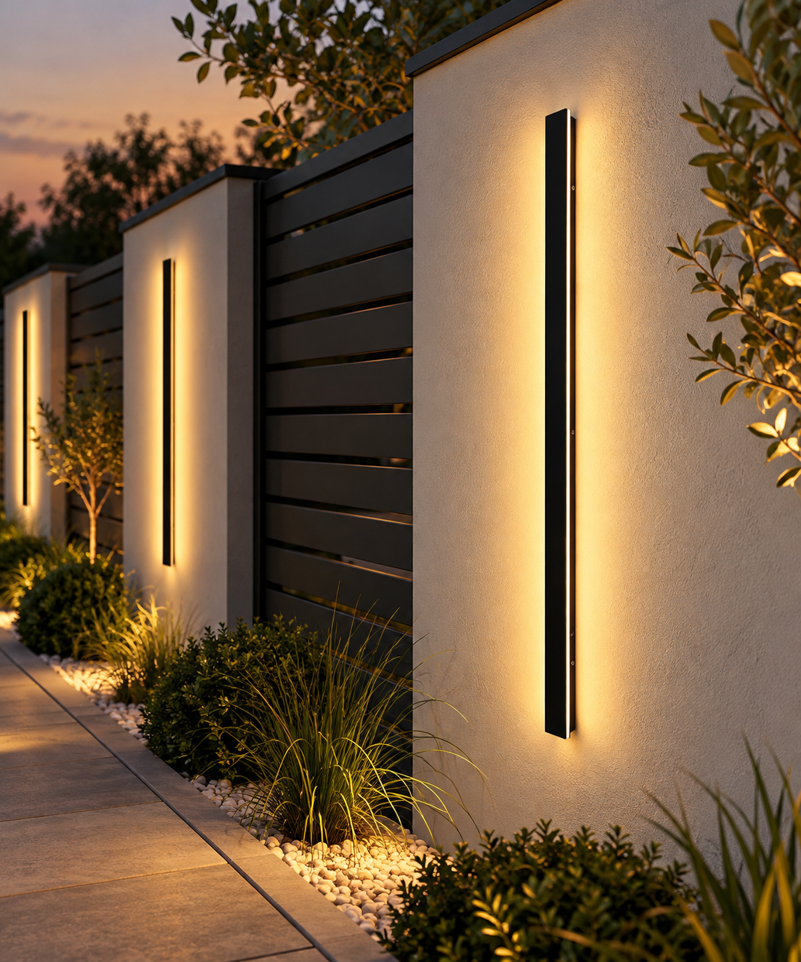 Aplica LED Exterior Sean 32W Alb Negru 120cm