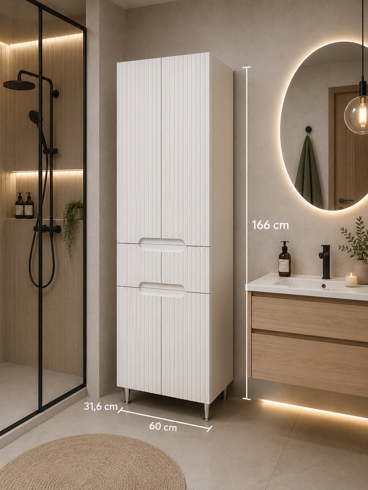 SERIA 033 - DULAP BAIE INALT MDF 60CM ALB