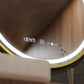Oglinda LED Rotunda, 60cm, Celeste Royale Gold MotionGlow Marcello, Sistem Dezaburire, Ceas & Termometru, Dimabila