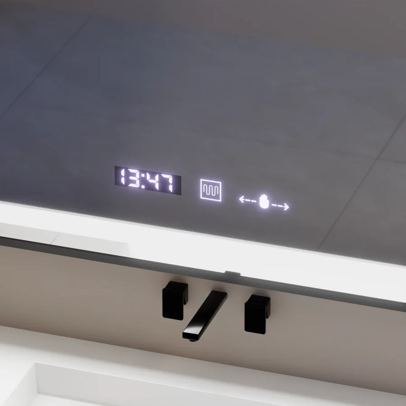 Oglinda LED Rectangulara, 80x60cm, Verite Majeste Noir Motion Glow Marcello, Sistem Dezaburire, Ceas & Termometru, Dimabila-4