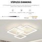 Lustra LED cu telecomanda ZOE, 60W, 3 Patrate, lumina Rece/Calda/Neutra, Dimabila, Alb