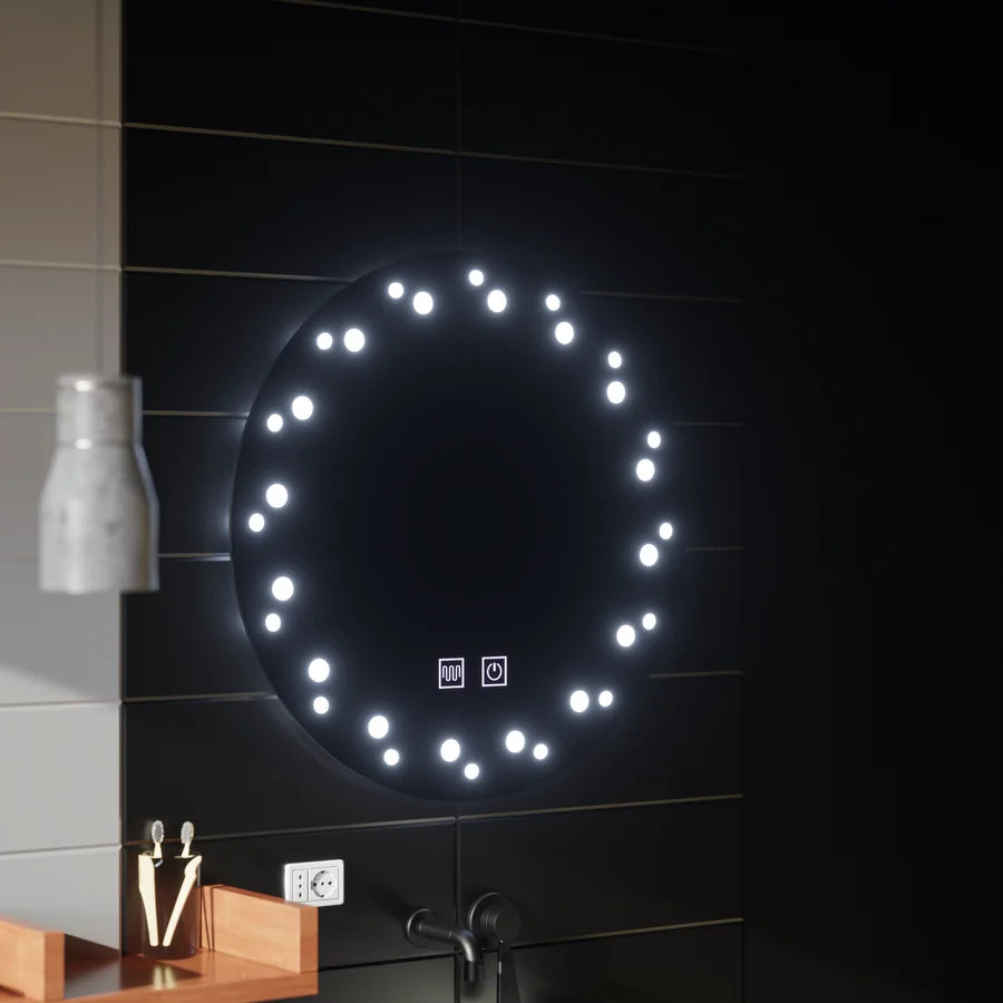 Oglinda LED Touch Ivory, Sistem Dezaburire, Diametru 60cm, Lumina Rece 6000K-7